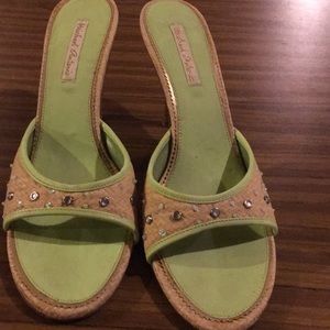 Michael Antonio Lime Green/Brown Sandals